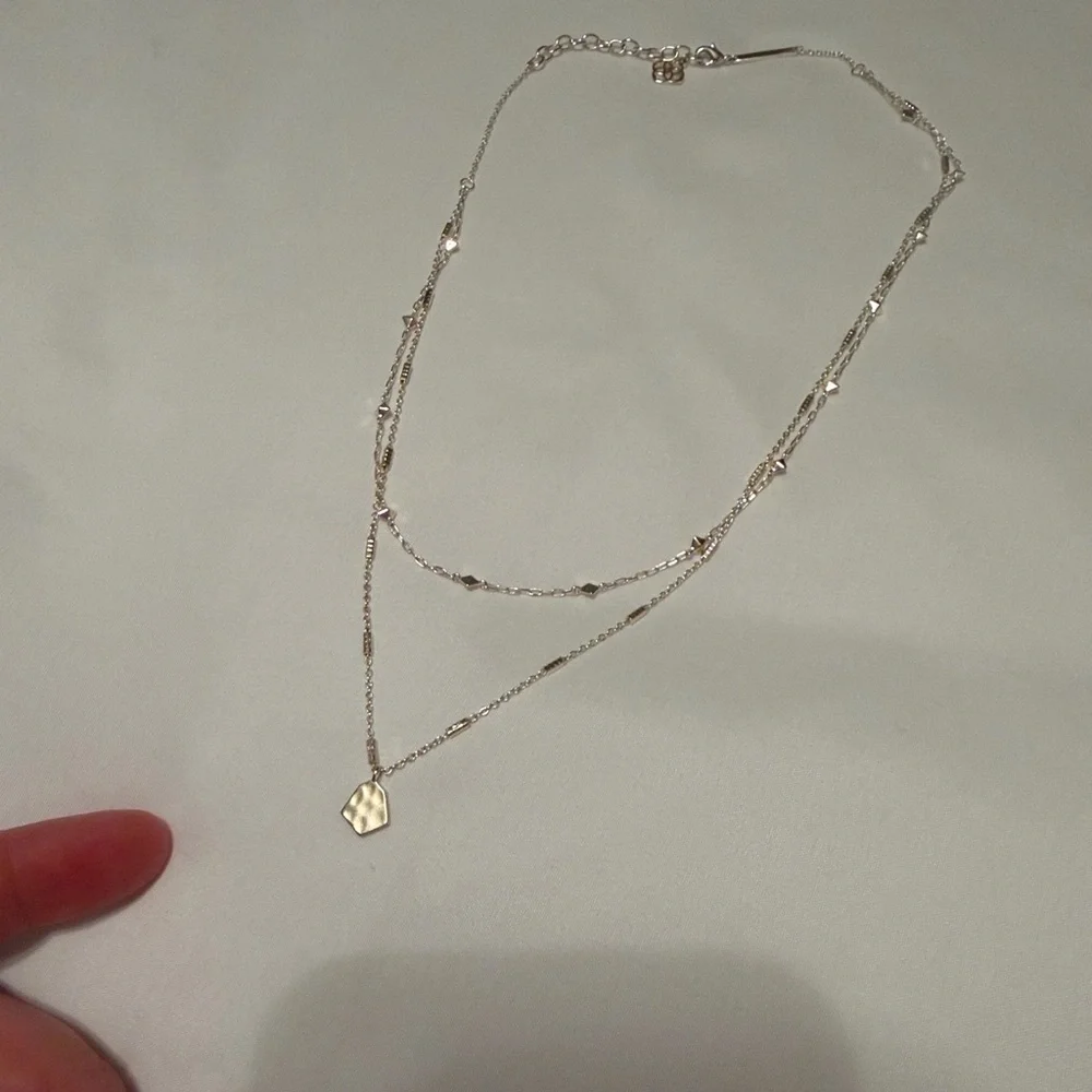 Kendra Scott bright Silver clove Layered Necklace - Picture 3 of 6